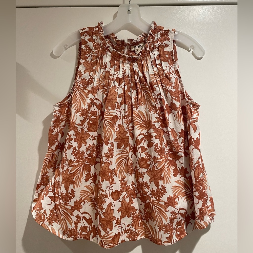 High Neck Sleeveless Cotton Shirt
